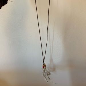 Feather necklace boho chic